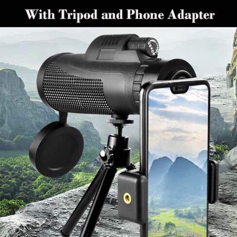 Telescope for Adults, High Definition Monocular 40X60 High Power Monocular Scope Waterproof Monoculars with Smartphone Holder and Tripod for Bird Watching Binoculars in Saudi Arabia