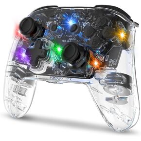 وحدة تحكم IINE Wireless Switch Pro، وحدة تحكم Pro متوافقة مع Switch/OLED/LITE، جهاز تحكم عن بعد للوحة الألعاب مع ضوء RGB/قابل للبرمجة/الاهتزاز/محور الدوران/تربو قابل للتعديل/الاستيقاظ in Kuwait