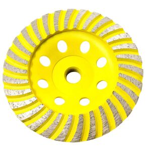 Stadea CWD102H 4.5" Diamond Cup Wheel - Turbo - Series Standard C - 5/8"11 T - Yellow