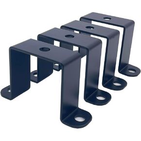 4 PCS 2x2" Square Tube Strap Clamps, 2 inch pipe strap, metal u clamp bracket for mounting,Powder Coated Black