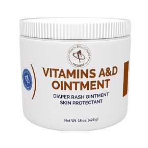 Vitamin A & D Ointment 15 Oz Jar, Skin Protectant for Diaper Rash, Cuts, Burns, Abrasions, Wounds and Scrapes