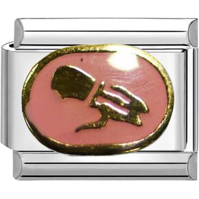 UNY JEWEL Zodiac Sign سحر إيطالي 9 مم رابط من الفولاذ المقاوم للصدأ - مينا زودياك تصميم وحدات سحر سوار الارتباط