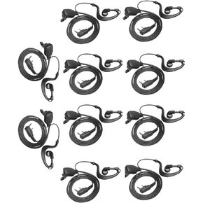 Case of 10,Walkie Talkie Earpiece with Mic 2 Pin D-Type Headset for Walkie-Talkie Compatible with Baofeng UV-5R BF-888S H-777 RT22 RT27 RT-5R Kenwood 2 Way Radios(10 Pack)