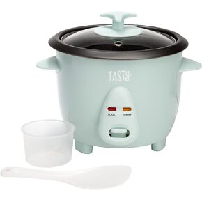 Tasty Mini Rice Cooker with Removable Nonstick Bowl and Auto Keep Warm Function, Great For Soups, Stews, Grains and Oats, 6 Cups Cooked (3 Cups Uncooked), 1.5-Quart, Aqua