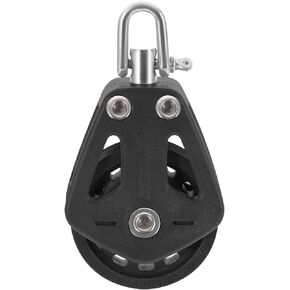 TEHAUX Sailboat Pulley Nylon Crane Pulley Block Lifting Single Pulley Swivel Pulley Black