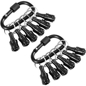CRNXOMP12Pcs 1/4inch Hex Shank Screwdriver Bits Holder Aluminum Alloy Bit Holder Keychain Light-Weight Quick-Change Extension Bar Keychain Drill Screw Adapter Change