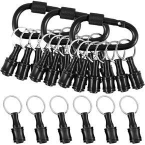 18Pcs Bit Holder Tools, 1/4 inch Hex Shank Aluminum Alloy Screwdriver Bit Holder Keychain, Impact Bit Holder Key Chain, Extension Bar Keychain Drill Screw Adapter, Stocking Stuffers for Men Gadgets