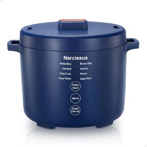 Narcissus 3.5-Cup Rice Cooker for 1-3 People, Multifunctional for Rice, Oatmeal, Quinoa - Slow Cook, Steam, Cook & Steam Together, Blue in Kuwait