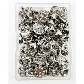 50 Pieces Pin Backs Lapel Butterfly Clutch Pin Back Replacement Metal Enamel Pin Backing for Craft Making (Silver)