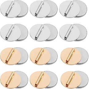 12pcs Mini Pin Brooch Converter, Magnetic Metal Pin Backs Harm Free Brooch Pin Converter for Scarf Hijab Shawls Thin Fabric Harm Free (6 Gold, 6 Silver)