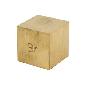 EISCO Density Cube, Brass (Br) with Element Stamp - 0.8 Inch (20mm) Sides - for Density Investigation, Specific Gravity & Specific Heat Activities