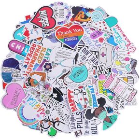 50PCS Nursing Stickers, Medical Stickers Vinyl Nursing Student Stickers Funny Nurse Stickers for Water Bottles Nursing Appreciation Planner Gifts Healthcare Worker Therapy Accessories