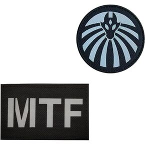Reflective SCP MTF Patch,Special Containment Procedures Foundation Logo 3D,Embroidered Tactical Morale Military Patches Hook and Loop (2PCS B)
