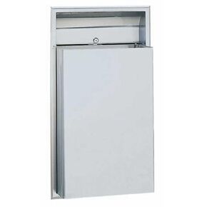BOBRICK 3644 ClassicSeries Stainless Steel Recessed Waste Receptacle, Satin Finish, 12 Gallon Capacity, 28-5/8" Height