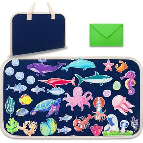 Craftstory Ocean Animals Travel Felt Board for Toddlers Preschool Learning Activities 32 Pieces Sea Sensory Board Toys for Classroom Arts and Crafts