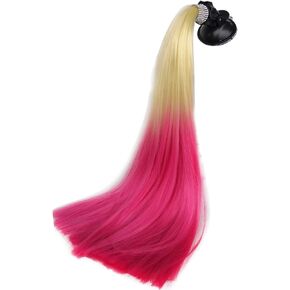 3T-SISTER Crystal Pigtails 14inch for Helmet Ponytail Decoration for Motorcycle Bicycle Ski Helmet Accessories Reusable Suction Cup Reusable Design Many Colors (Helmet not Included)