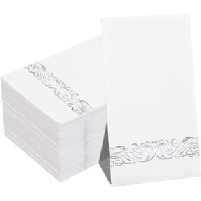 WDF 150Pack Baby Blue Napkins Disposable - 3ply Blue and Gold Paper Napkins, Premium Quality Elegant Disposable Blue Napkins, Party Napkins Dinner Napkins for Bridal Shower Wedding Birthday