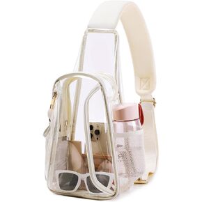 Caoroky knight clear bag for stadium events crossbody bags transparent sling purse chest pack clear backpack for men women