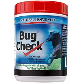 Natural Horse Vet Bug Check. Feed-Thru Supplement for Horses, Cattle, Alpacas, Sheep and Goats. Promotes and Maintains Healthy Skin and Coat. Works Around The Clock from The Inside Out. (2 Lbs)