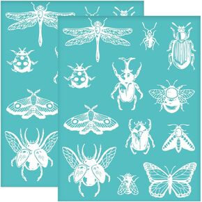OLYCRAFT 2Pcs 11x8.6 Inch Animal Doll Self-Adhesive Silk Screen Printing Stencil Elephant Teddy Bear Silk Screen Stencil Lion Rabbit Reusable Mesh Stencils Transfer for DIY T-Shirt Fabric Painting