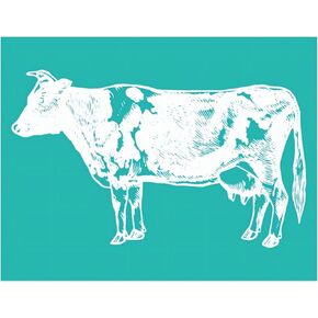 Farm Animal Hen Chicken Self Adhesive Silk Screen Stencil 8.5x11 inch, Reusable Rooster Stencil Screen Print Transfers Farmhouse Stencil for Painting on Wood, Canvas, Doors, Tile, Cabinet