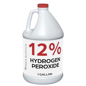 Allied Science 12% Food Grade Hydrogen Peroxide, 4X Stronger, Dilute and Use for Personal Care, Home, Kitchen, Bath, Carpet, Water Cleaner, Plant Treatment, 1 Gallon (1)
