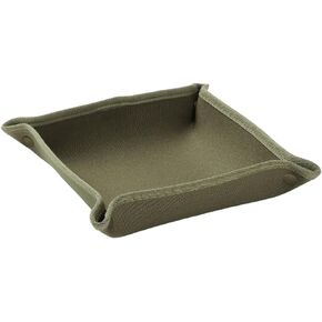NUZAMAS 25x25cm Camping Canvas Storage Tray Outdoor Camping Serving Tray Canvas Folding Storage Plate for Tableware Small Tools