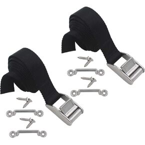 YYST Battery Box Hold Tie Down Strap Kit Anti-UV w/Stainless Steel Cam Buckle (2)