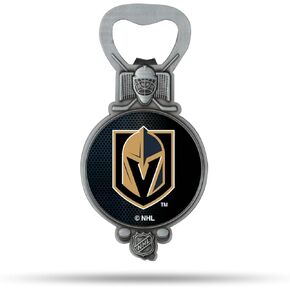 Rico Industries NHL Hockey Magnetic Bottle Opener, Stainless Steel, Strong Magnet to Display on Fridge