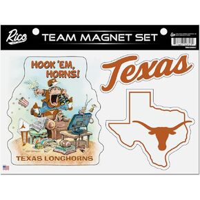 Rico Industries NCAA Texas Longhorns Gary Patterson The Fan Team Magnet Set 8.5" x 11" - Home Décor - Regrigerator, Office, Kitchen