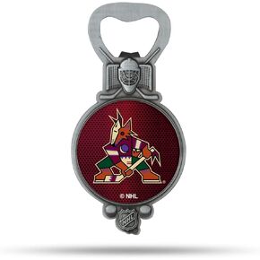 Rico Industries NHL Hockey Magnetic Bottle Opener, Stainless Steel, Strong Magnet to Display on Fridge