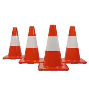Yellow Safety® 4ct, 28-Inch Orange Traffic Cone with Reflective Tape - High-Visibility Safety Cone for Construction, Parking, and Events