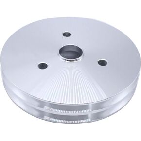 1 PC SHLPDFM Crankshaft Pulley Billet Aluminum 2 Groove Short Water Pump Pulley Compatible with Chevy SBC 265 283 305 327 350 383 400 Engines