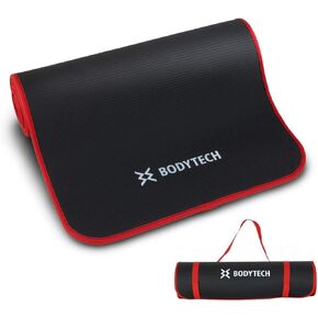 BodyTech Exercise Yoga Mat with Edge Protection and Extra Wide 27.6 inches 1/2 Inch Thick for a Workout, Fitness at GYM and Home
