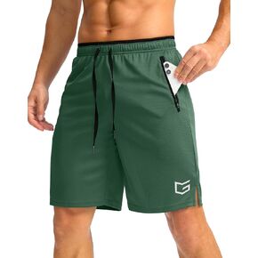G Gradual Men's Gym Shorts wtih Zipper Pocket 9" Athletic Basketball Mesh Shorts for Men Workout Quick Dry Lightiweight
