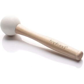 TOPFUND Crystal Singing Bowl Rubber Mallet with Bundle Pocket