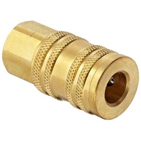 Dixon Valve 2MF2-B Brass Manual ARO Interchange Pneumatic Fitting, Socket, 1/4" Coupler x 1/4" - 18 NPT Female Thread