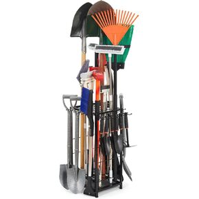 Garden Tool Organizer, Yard Tool Organizer up to 50 Tools, Garage Tool Organization and Storage, Garden Tool Storage, Yard Tool Racks, Tool Stand, Tool Holder for Garage, Shed, Outdoor, Black