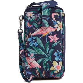 Vera Bradley Cotton Large Smartphone Wristlet with RFID Protection, Flamingo Garden
