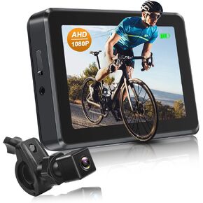 ATOVANKA Bike Mirror Camera with 115°Wide Angle, 4.3" HD 1080P Monitor Bike Rear View Mirror, Night Vision Bike Camera for Handlebars, Adjustable Bicycle Mirror for E-Bike,Mountain, Road Bike