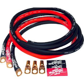 Sky High Oversized 4 Gauge OFC Big 3 Upgrade RED/Black Electrical Wiring Kit
