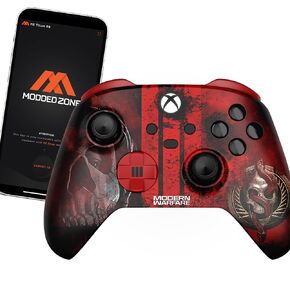 MODDEDZONE Rapid Fire Custom Standard Modded Controller compatible with Xbox One S/X 40 Mods for All Major Shooter Games (3.5 mm jack) Bat