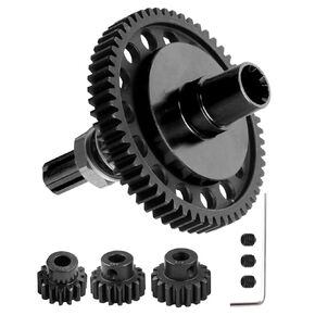 57T 0.8Mod Slipper Gear with 3.175mm Pinions Gear 15T 16T 17T RC Gears Upgrades Part for 1/10 Arrma Granite Senton Big Rock Vorteks 3S Blx Mega550, Kraton Outcast 4S Blx, 1/8 Typhon 3S,Black