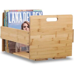 Artliving Vinyl Record Storage Record Crate - Storage Crate Box for LP |Album| Records - Bamboo vinyl record organizer Holder Holds Up to 80 Records