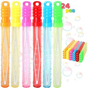 JOYIN 24 حزمة 10 '' متوسطة الفقاعات الصولجانات متنوعة، 6 ألوان فقاعة الصولجانات 3 أوقية حزب تفضل ألعاب الصيف للأطفال، ألعاب اللعب في الهواء الطلق ألعاب عيد الميلاد حفلة عيد ميلاد