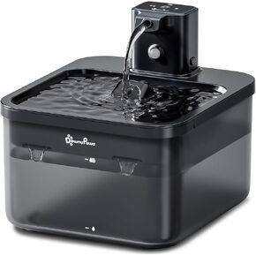DownyPaws Battery Operated Cat Water Fountain, 84oz/2.5L Fursink Wireless Pet Water Fountain for Cats Inside, Automatic Cat Waterer Fountain with Motion Sensor, Ultra Quiet Pump, BPA-Free, Black