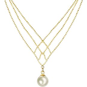 Hroevc الأبيض 8 مللي متر قذيفة اللؤلؤ المختنق قلادة ستراند ، قلادات لؤلؤ الزفاف ، مجوهرات اللؤلؤ لذيذ للنساء in Kuwait