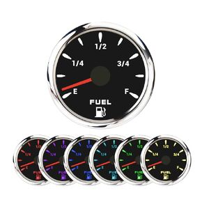 cowspeeder 52mm Fuel Level Gauge Fuel Tank Gauge 240-33 ohm Signal Black faceplate for Boat Yacht Universal car Truck