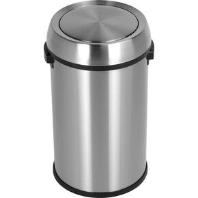 GlowSol 17 Gallon Large Capacity Kitchen Trash Can with Swing Lid, Commercial Trash Can, Heavy Duty Brushed Stainless Steel Garbage Can, 65 Liter, Suitable for Kitchen Outdoor Office