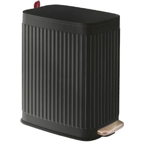 Slim Trash Can for Bathroom with Air Freshener Soft Close Lid, 6 Liter/ 1.6 Gallon Stainless Steel Garbage Can with Removable Inner Bucket,Step Pedal, Small Wastebasket for Bedroom, Kitchen (Green)